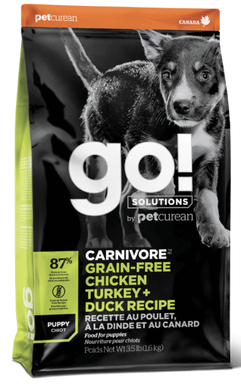 Go! Solutions Carnivore Chicken, Turkey + Duck Grain-Free Puppy 3.5LB